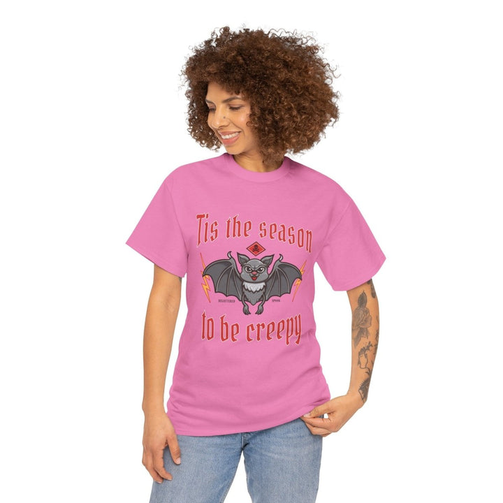 Tis the Season to Be Creepy Unisex Heavy Cotton Tee - Heliconia - S - Tis the Season to Be Creepy Unisex Heavy Cotton Tee - Tatoo Tee