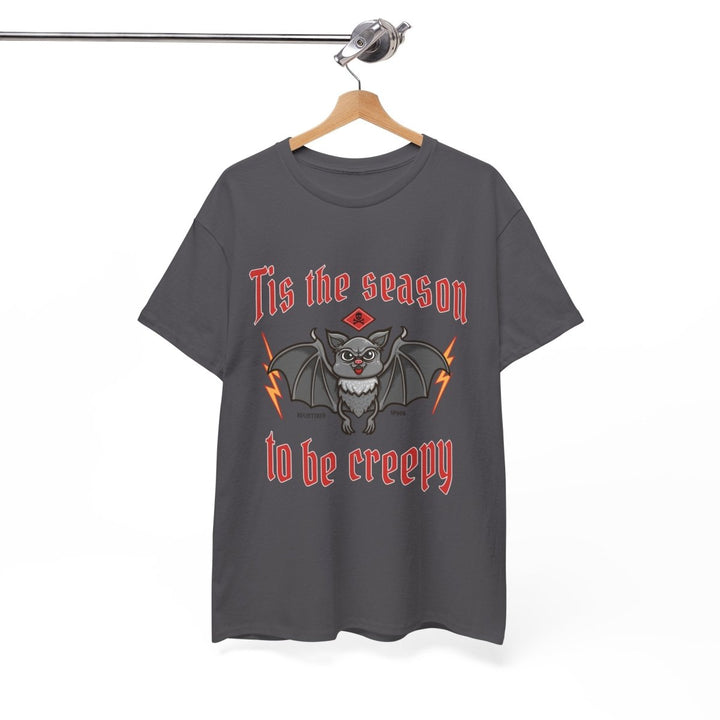 Tis the Season to Be Creepy Unisex Heavy Cotton Tee - Heliconia - S - Tis the Season to Be Creepy Unisex Heavy Cotton Tee - Tatoo Tee