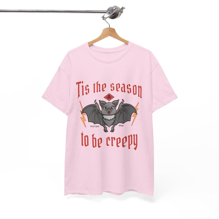 Tis the Season to Be Creepy Unisex Heavy Cotton Tee - Heliconia - S - Tis the Season to Be Creepy Unisex Heavy Cotton Tee - Tatoo Tee
