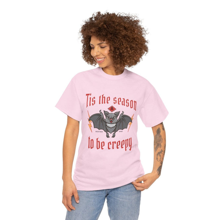 Tis the Season to Be Creepy Unisex Heavy Cotton Tee - Heliconia - S - Tis the Season to Be Creepy Unisex Heavy Cotton Tee - Tatoo Tee