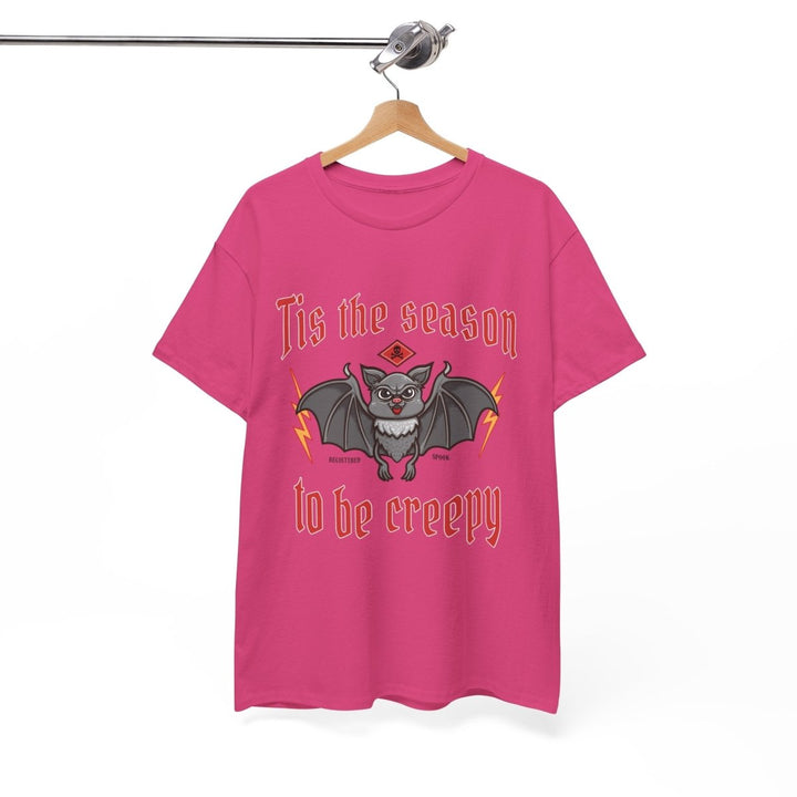 Tis the Season to Be Creepy Unisex Heavy Cotton Tee - Heliconia - S - Tis the Season to Be Creepy Unisex Heavy Cotton Tee - Tatoo Tee