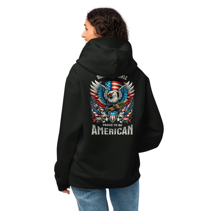 To Be America Oversized heavyweight hoodie - Black - S - Product mockup - Tatoo Tee