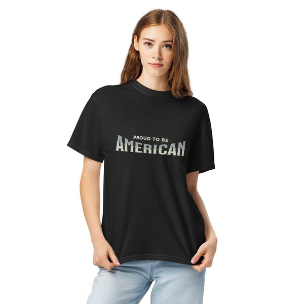 To Be America Unisex garment - dyed heavyweight t-shirt - Black - S - Product mockup - Tatoo Tee