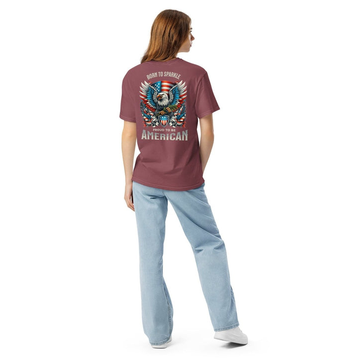 To Be America Unisex garment - dyed heavyweight t-shirt - Brick - S - Product mockup - Tatoo Tee