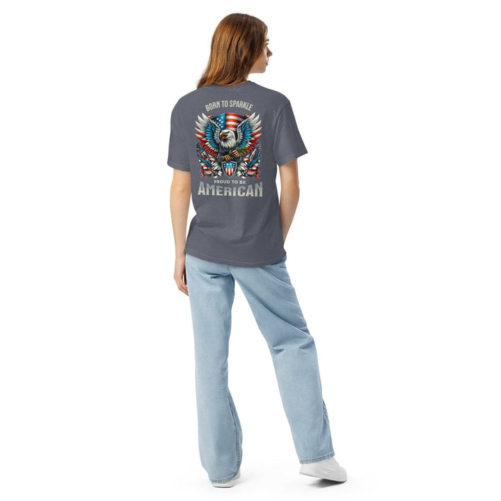 To Be America Unisex garment - dyed heavyweight t-shirt - Denim - S - Product mockup - Tatoo Tee
