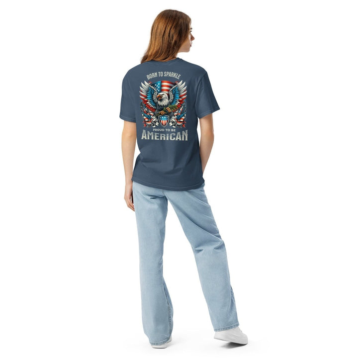 To Be America Unisex garment - dyed heavyweight t-shirt - Midnight - S - Product mockup - Tatoo Tee
