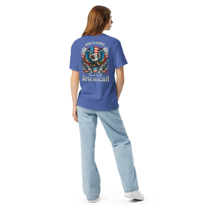 To Be America Unisex garment - dyed heavyweight t-shirt - Mystic Blue - S - Product mockup - Tatoo Tee