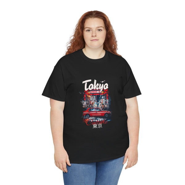 Tokyo Vintage Car Unisex Heavy Cotton Tee - Retro Graphic T-Shirt - Black - S - Tokyo Vintage Car Unisex Heavy Cotton Tee - Retro Graphic T-Shirt - Tatoo Tee