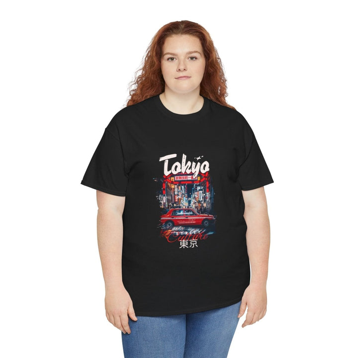 Tokyo Vintage Car Unisex Heavy Cotton Tee - Retro Graphic T-Shirt - Black - S - Tokyo Vintage Car Unisex Heavy Cotton Tee - Retro Graphic T-Shirt - Tatoo Tee