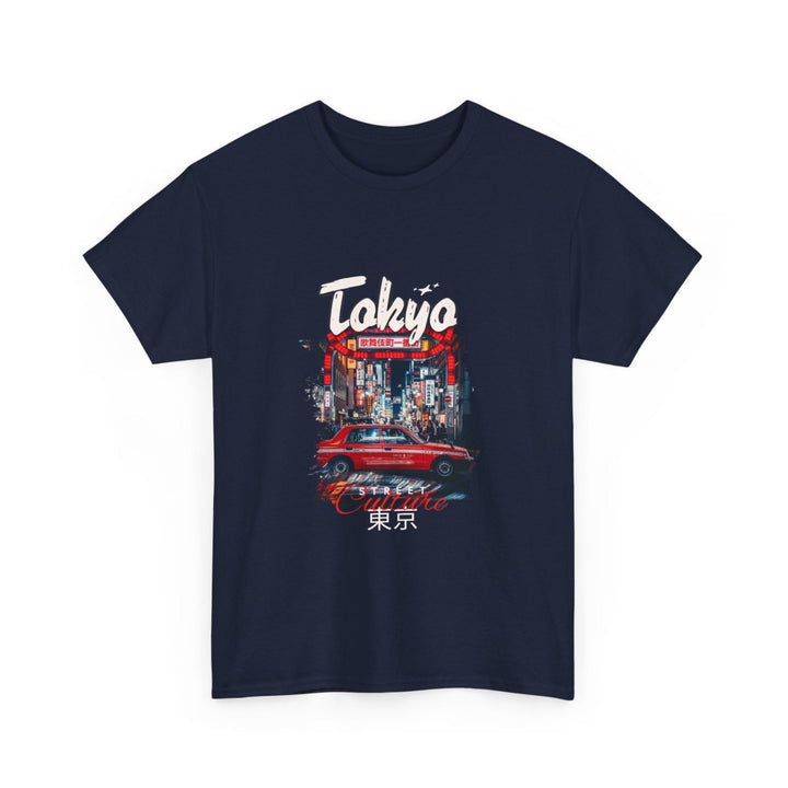 Tokyo Vintage Car Unisex Heavy Cotton Tee - Retro Graphic T-Shirt - Navy - S - Tokyo Vintage Car Unisex Heavy Cotton Tee - Retro Graphic T-Shirt - Tatoo Tee