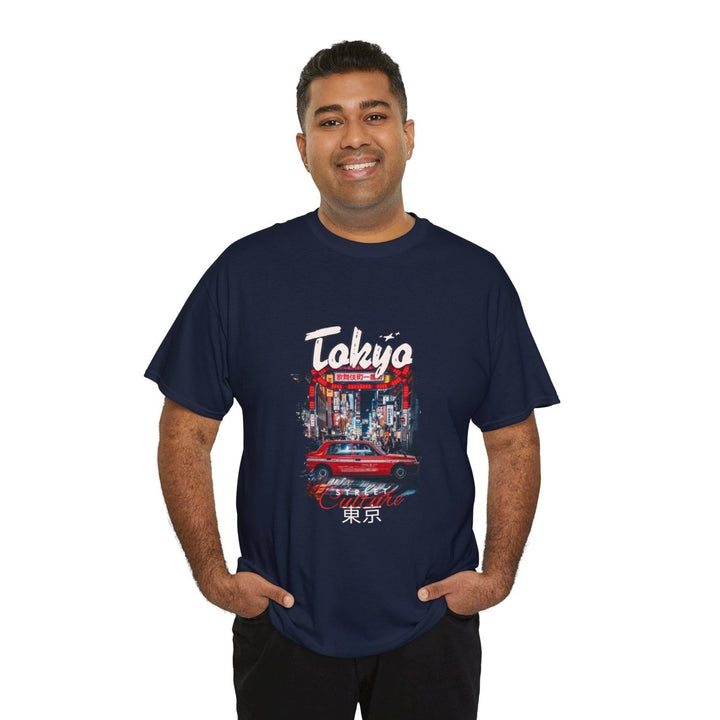 Tokyo Vintage Car Unisex Heavy Cotton Tee - Retro Graphic T-Shirt - Navy - S - Tokyo Vintage Car Unisex Heavy Cotton Tee - Retro Graphic T-Shirt - Tatoo Tee