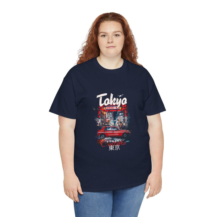 Tokyo Vintage Car Unisex Heavy Cotton Tee - Retro Graphic T-Shirt - Navy - S - Tokyo Vintage Car Unisex Heavy Cotton Tee - Retro Graphic T-Shirt - Tatoo Tee
