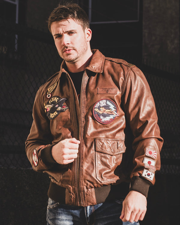 TOP GUN "FLYING TIGERS" LEATHER JACKET