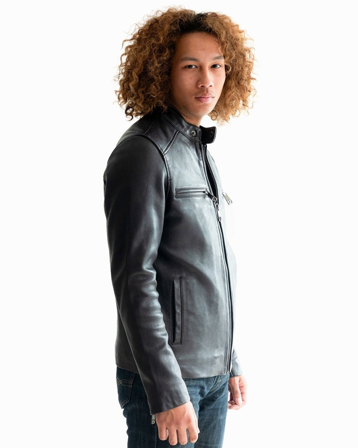 TOP GUN KEEP 'EM FLYING RACER LEATHER JACKET - Black - S - TOP GUN KEEP 'EM FLYING RACER LEATHER JACKET - Tatoo Tee