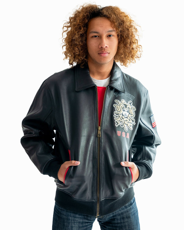 TOP GUN  MEN'S MEDUSA LEATHER JACKET