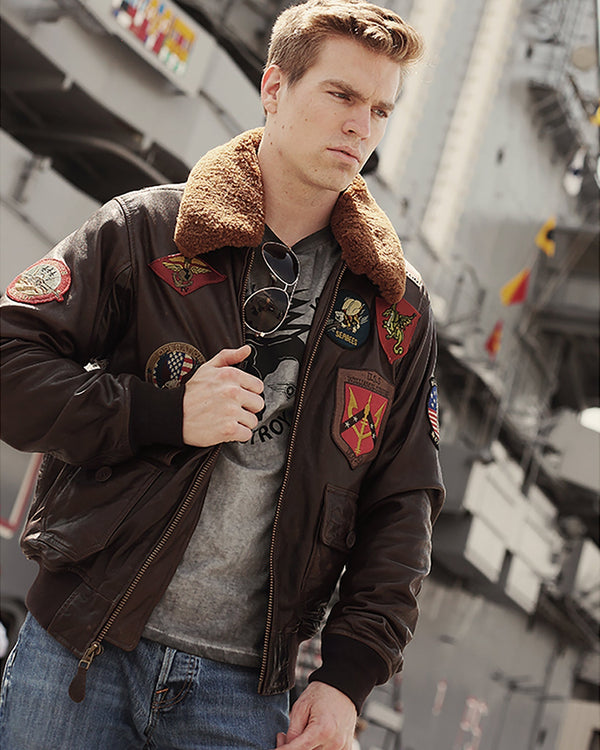 TOP GUN SUPER VINTAGE OFFICIAL SIGNATURE SERIES LEATHER JACKET