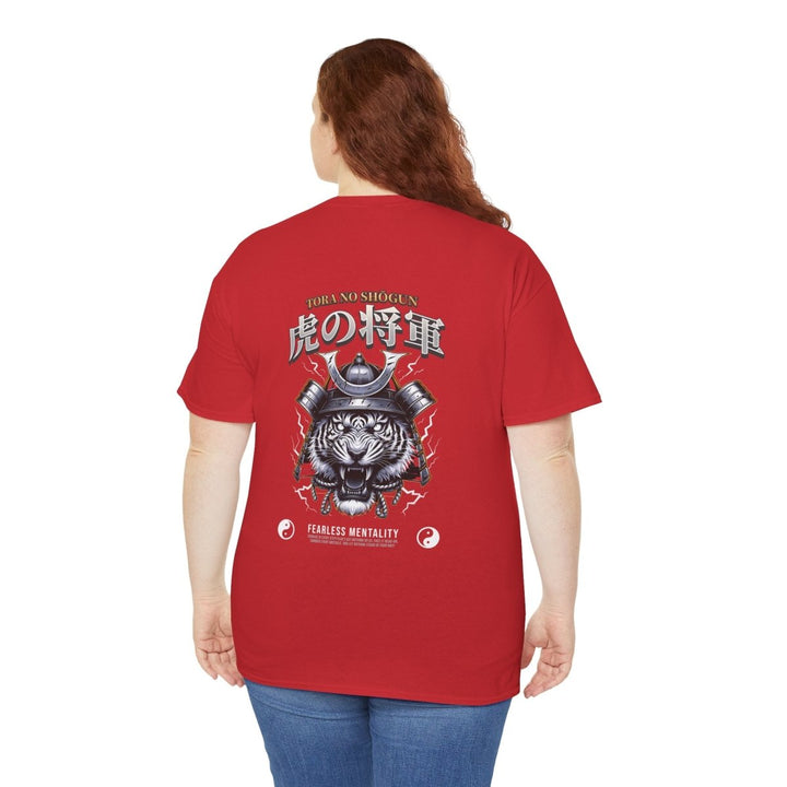 Tora No Shogun Fearless Mentality Tee - Unisex Heavy Cotton Shirt - Cardinal Red - S - Tora No Shogun Fearless Mentality Tee - Unisex Heavy Cotton Shirt - Tatoo Tee