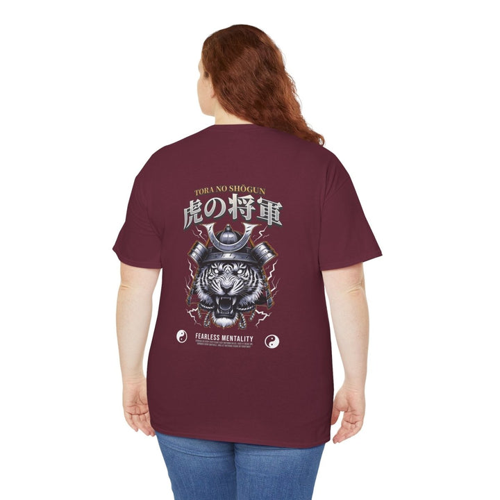 Tora No Shogun Fearless Mentality Tee - Unisex Heavy Cotton Shirt - Cardinal Red - S - Tora No Shogun Fearless Mentality Tee - Unisex Heavy Cotton Shirt - Tatoo Tee