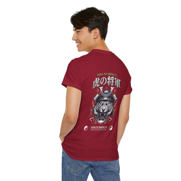 Tora No Shogun Fearless Mentality Tee - Unisex Heavy Cotton Shirt - Cardinal Red - S - Tora No Shogun Fearless Mentality Tee - Unisex Heavy Cotton Shirt - Tatoo Tee