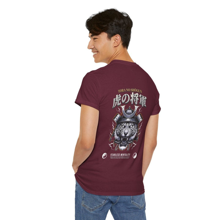 Tora No Shogun Fearless Mentality Tee - Unisex Heavy Cotton Shirt - Cardinal Red - S - Tora No Shogun Fearless Mentality Tee - Unisex Heavy Cotton Shirt - Tatoo Tee