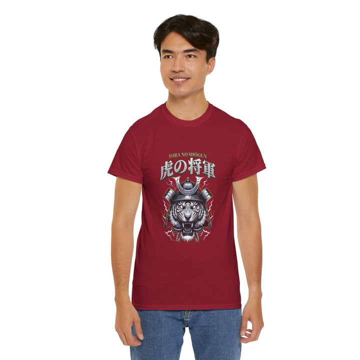 Tora No Shogun Fearless Mentality Tee - Unisex Heavy Cotton Shirt - Cardinal Red - S - Tora No Shogun Fearless Mentality Tee - Unisex Heavy Cotton Shirt - Tatoo Tee