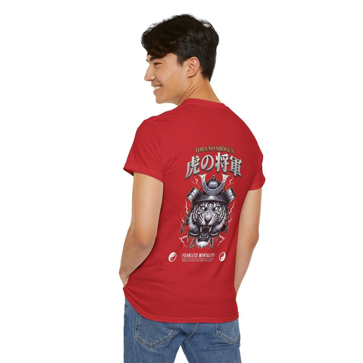 Tora No Shogun Fearless Mentality Tee - Unisex Heavy Cotton Shirt - Cardinal Red - S - Tora No Shogun Fearless Mentality Tee - Unisex Heavy Cotton Shirt - Tatoo Tee