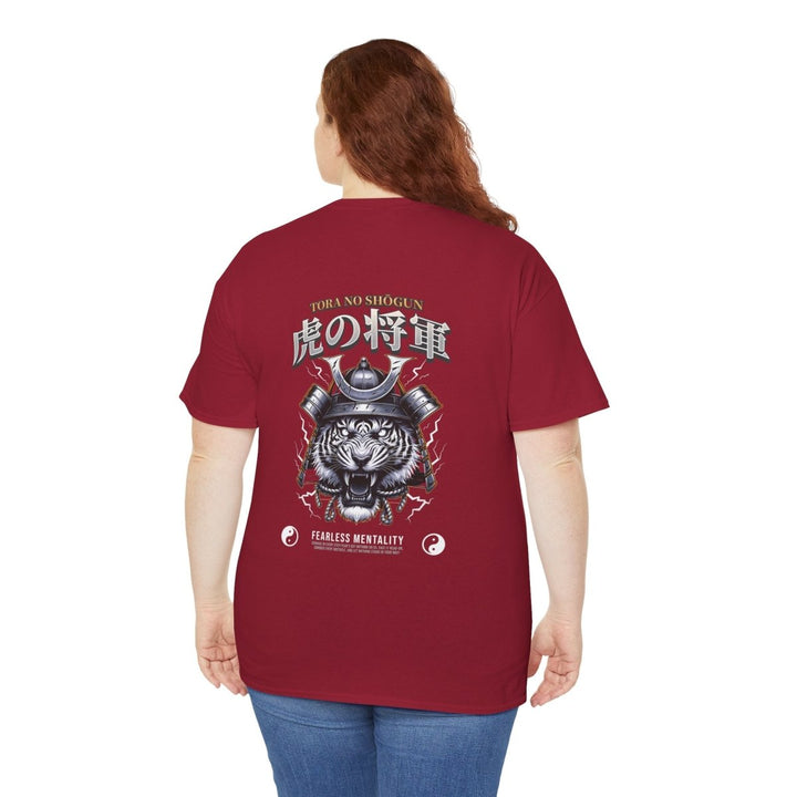 Tora No Shogun Fearless Mentality Tee - Unisex Heavy Cotton Shirt - Cardinal Red - S - Tora No Shogun Fearless Mentality Tee - Unisex Heavy Cotton Shirt - Tatoo Tee