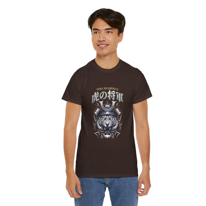 Tora No Shogun Fearless Mentality Tee - Unisex Heavy Cotton Shirt - Dark Chocolate - S - Tora No Shogun Fearless Mentality Tee - Unisex Heavy Cotton Shirt - Tatoo Tee