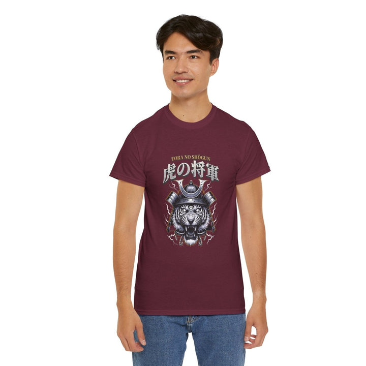 Tora No Shogun Fearless Mentality Tee - Unisex Heavy Cotton Shirt - Maroon - S - Tora No Shogun Fearless Mentality Tee - Unisex Heavy Cotton Shirt - Tatoo Tee