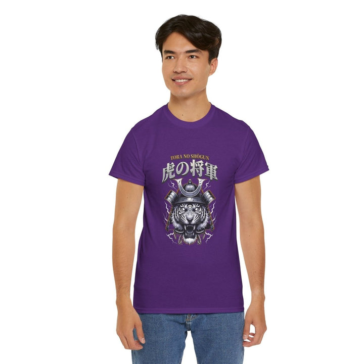 Tora No Shogun Fearless Mentality Tee - Unisex Heavy Cotton Shirt - Purple - S - Tora No Shogun Fearless Mentality Tee - Unisex Heavy Cotton Shirt - Tatoo Tee
