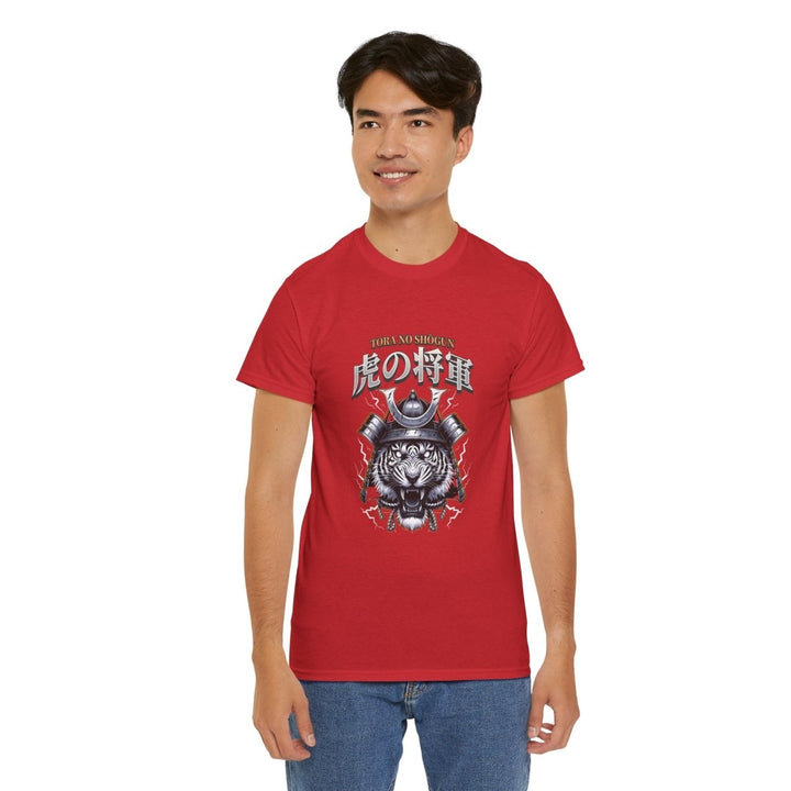 Tora No Shogun Fearless Mentality Tee - Unisex Heavy Cotton Shirt - Red - S - Tora No Shogun Fearless Mentality Tee - Unisex Heavy Cotton Shirt - Tatoo Tee