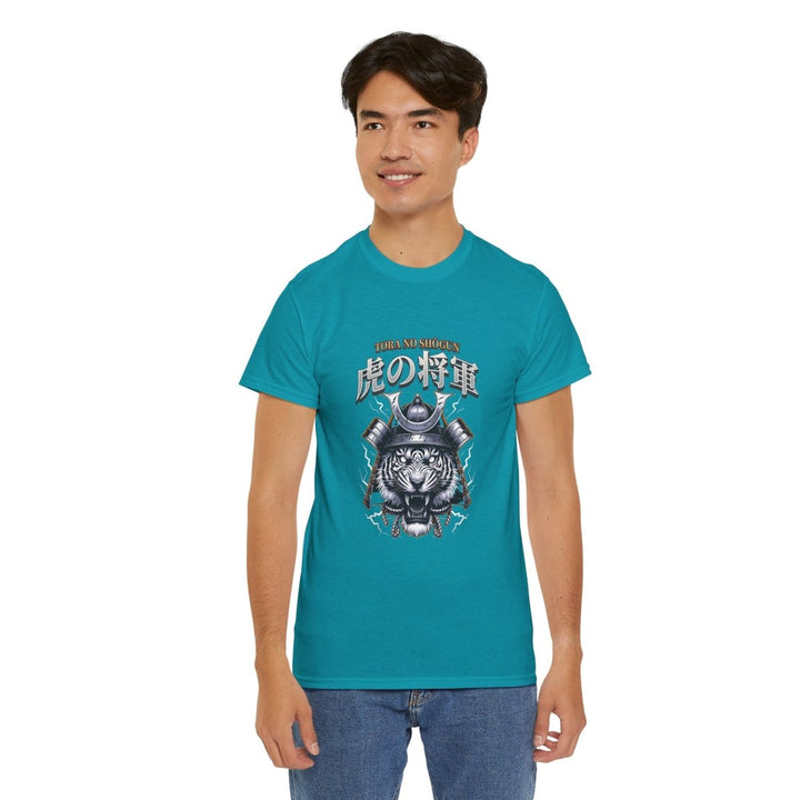 Tora No Shogun Fearless Mentality Tee - Unisex Heavy Cotton Shirt - Tropical Blue - S - Tora No Shogun Fearless Mentality Tee - Unisex Heavy Cotton Shirt - Tatoo Tee