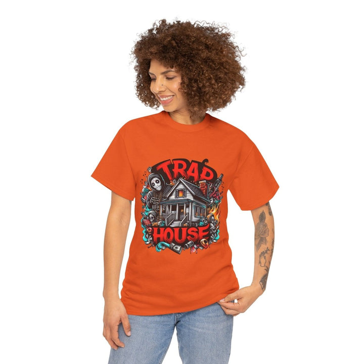 Trap House Unisex Heavy Cotton Tee - Cardinal Red - S - Trap House Unisex Heavy Cotton Tee - Tatoo Tee