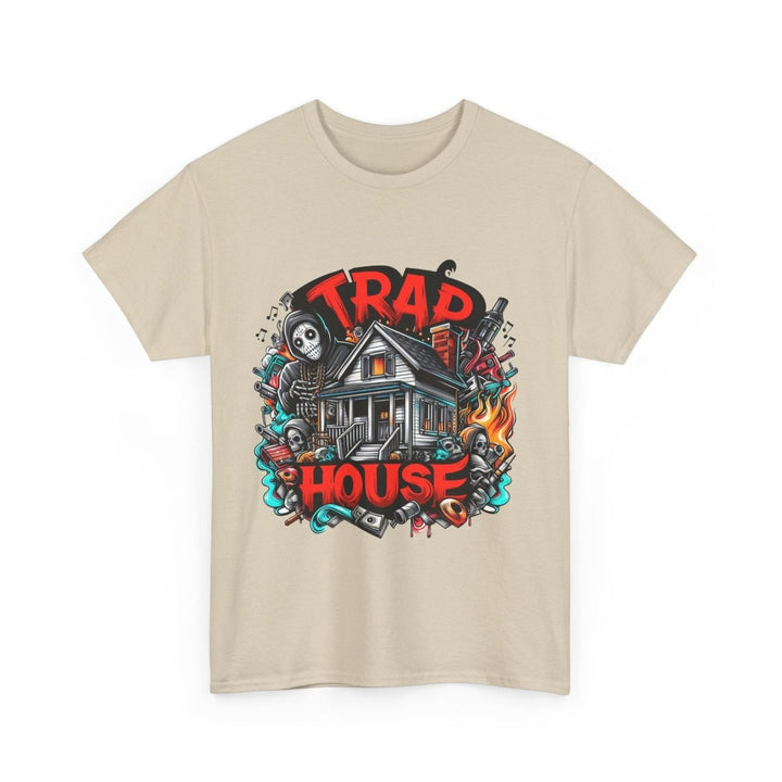 Trap House Unisex Heavy Cotton Tee - Cardinal Red - S - Trap House Unisex Heavy Cotton Tee - Tatoo Tee