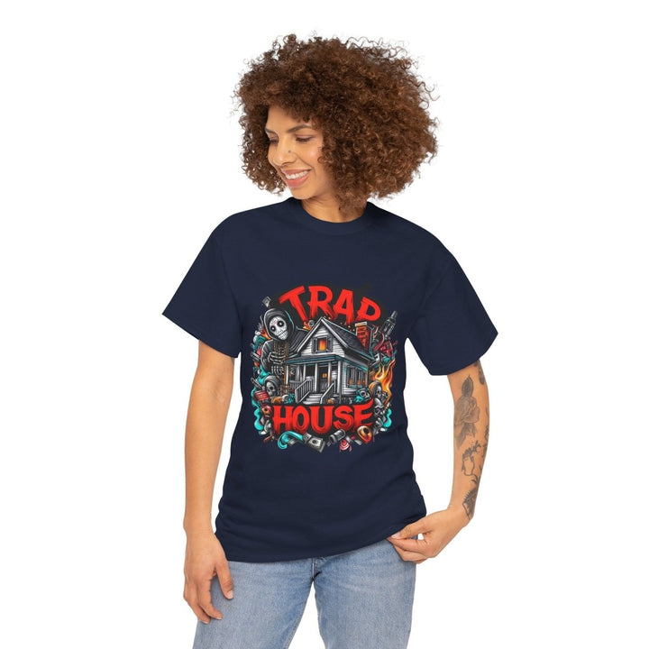 Trap House Unisex Heavy Cotton Tee - Cardinal Red - S - Trap House Unisex Heavy Cotton Tee - Tatoo Tee