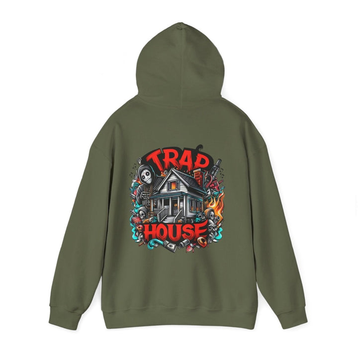 Trap House Unisex Hoodie - Heliconia - S - Trap House Unisex Hoodie - Tatoo Tee