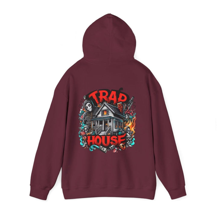 Trap House Unisex Hoodie - Heliconia - S - Trap House Unisex Hoodie - Tatoo Tee