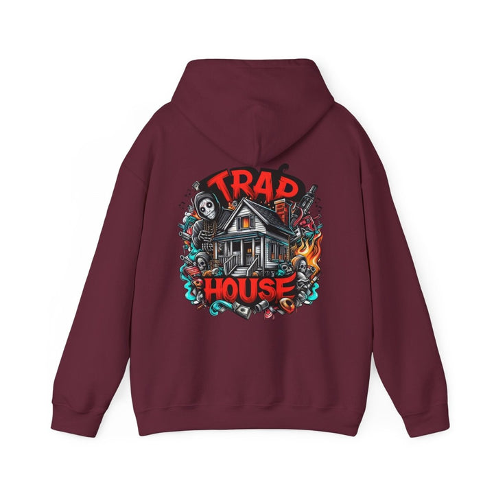 Trap House Unisex Hoodie - Heliconia - S - Trap House Unisex Hoodie - Tatoo Tee
