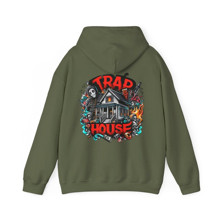 Trap House Unisex Hoodie - Heliconia - S - Trap House Unisex Hoodie - Tatoo Tee