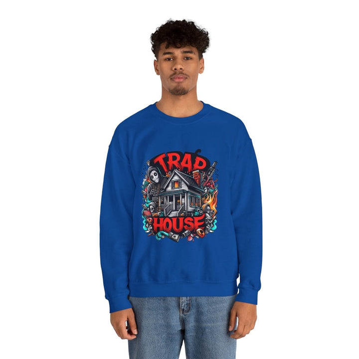 Trap House Unisex Sweatshirt - S - Antique Cherry Red - Trap House Unisex Sweatshirt - Tatoo Tee