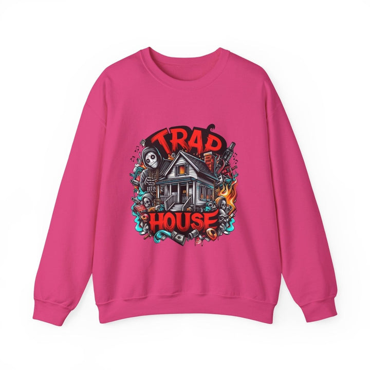 Trap House Unisex Sweatshirt - S - Antique Cherry Red - Trap House Unisex Sweatshirt - Tatoo Tee