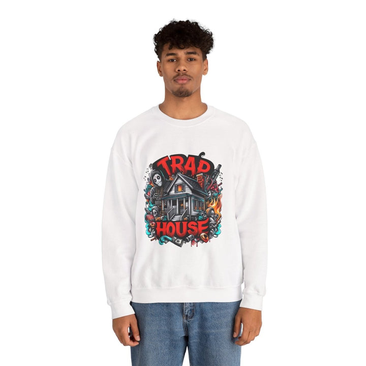 Trap House Unisex Sweatshirt - S - Antique Cherry Red - Trap House Unisex Sweatshirt - Tatoo Tee