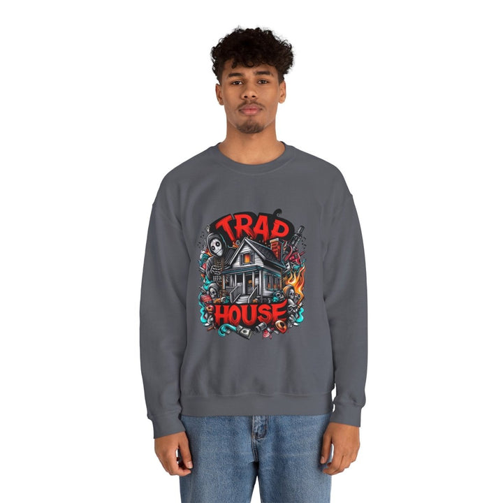 Trap House Unisex Sweatshirt - S - Antique Cherry Red - Trap House Unisex Sweatshirt - Tatoo Tee