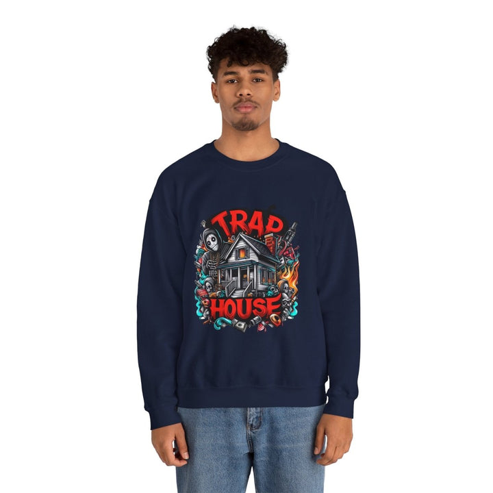 Trap House Unisex Sweatshirt - S - Antique Cherry Red - Trap House Unisex Sweatshirt - Tatoo Tee