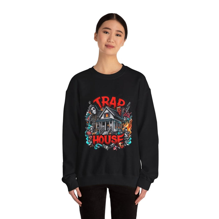 Trap House Unisex Sweatshirt - S - Black - Trap House Unisex Sweatshirt - Tatoo Tee