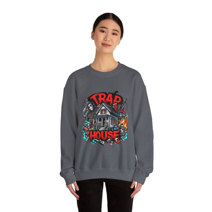 Trap House Unisex Sweatshirt - S - Charcoal - Trap House Unisex Sweatshirt - Tatoo Tee