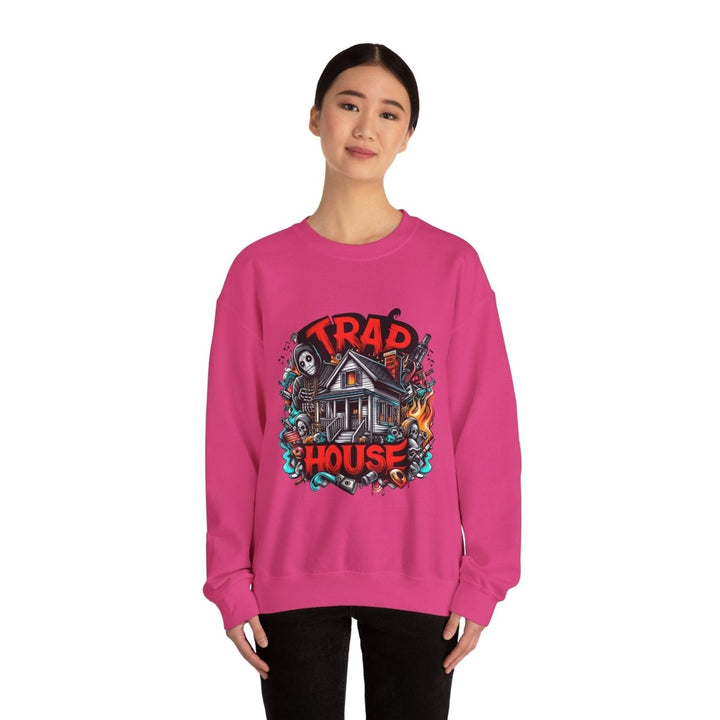 Trap House Unisex Sweatshirt - S - Heliconia - Trap House Unisex Sweatshirt - Tatoo Tee