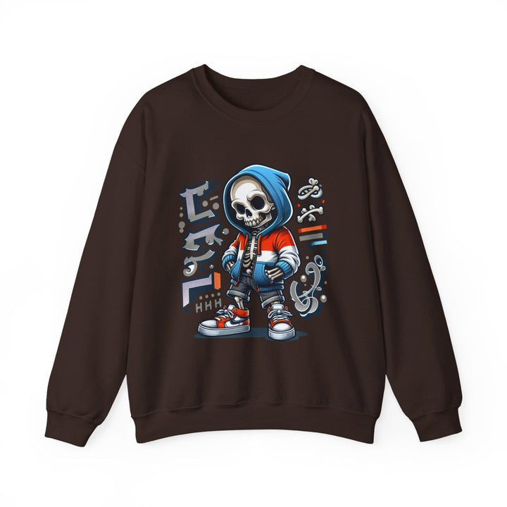 Trendy Streetwear SkullBoy Unisex Sweatshirt - S - Dark Chocolate - Trendy Streetwear SkullBoy Unisex Sweatshirt - Tatoo Tee