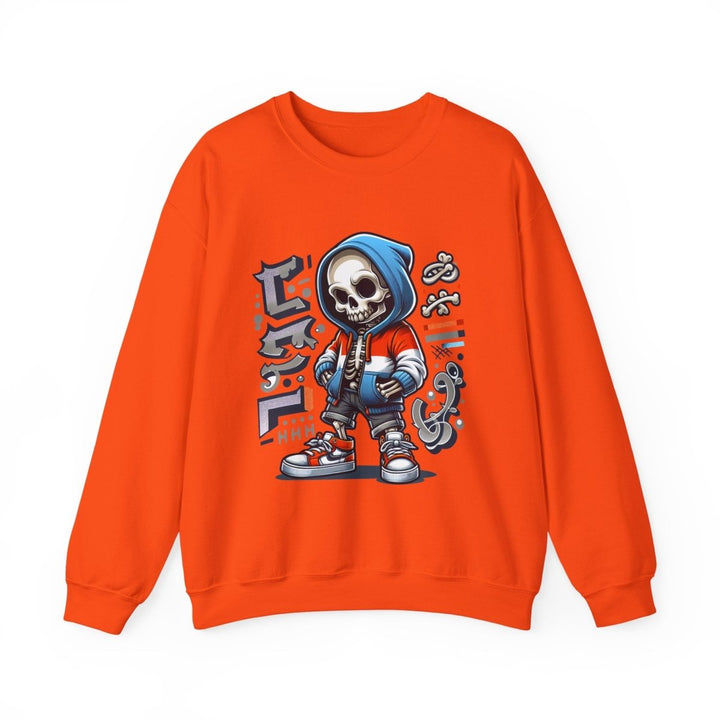 Trendy Streetwear SkullBoy Unisex Sweatshirt - S - Orange - Trendy Streetwear SkullBoy Unisex Sweatshirt - Tatoo Tee