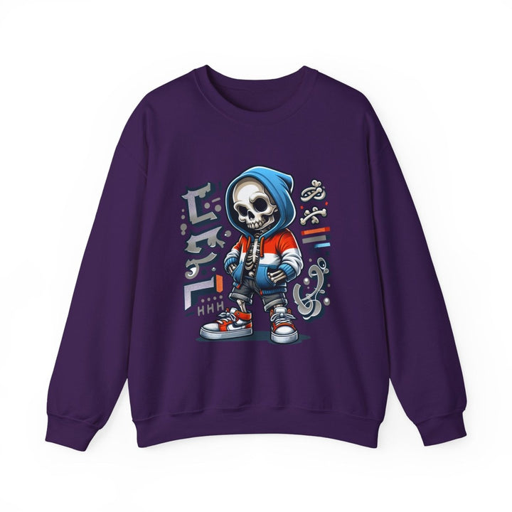 Trendy Streetwear SkullBoy Unisex Sweatshirt - S - Purple - Trendy Streetwear SkullBoy Unisex Sweatshirt - Tatoo Tee